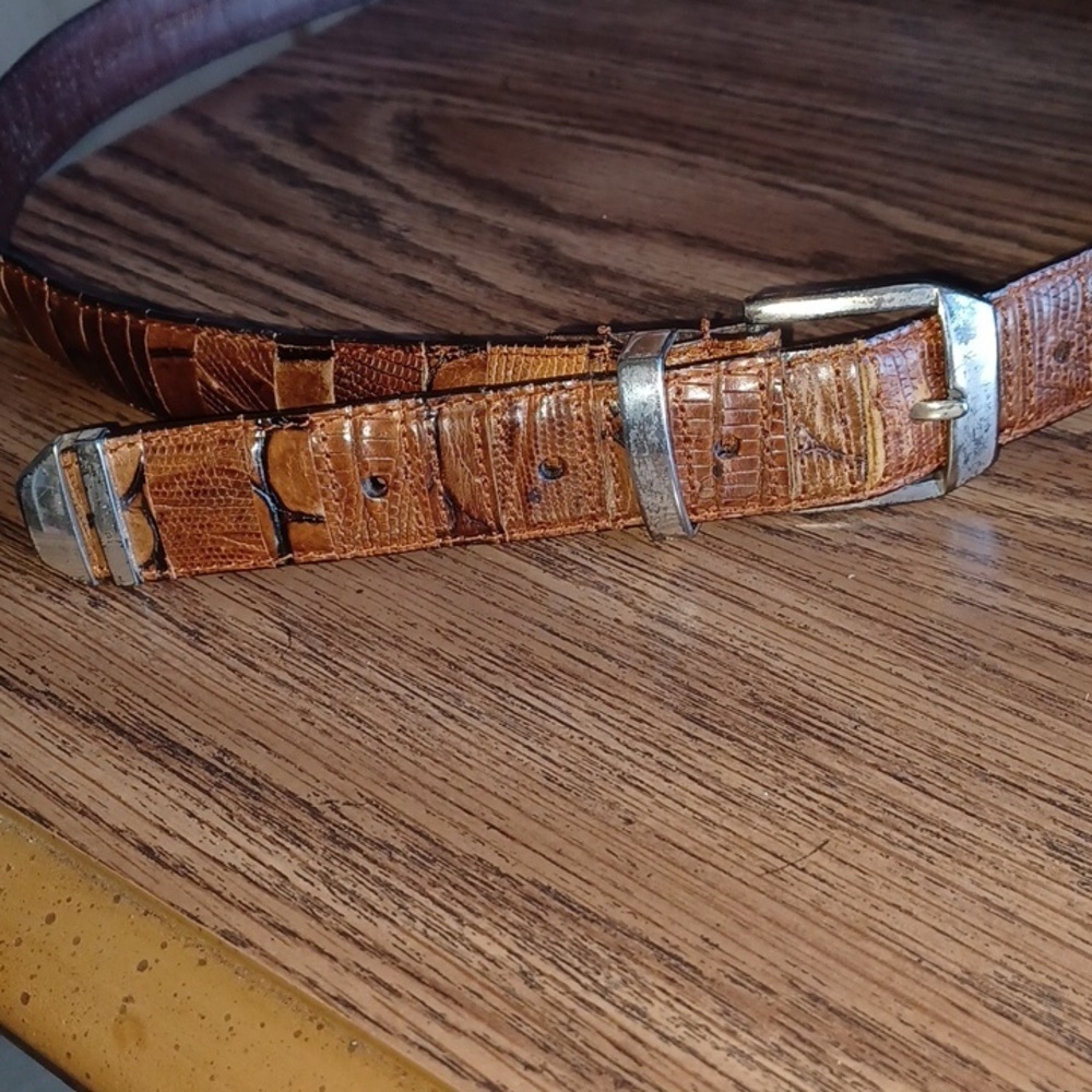Irvine Park Italian Leather Belt with Conchos (L)